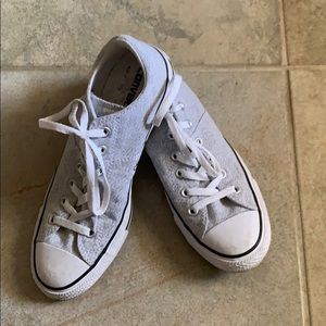 Grey, Black and White Twill Look Converse Sneakers